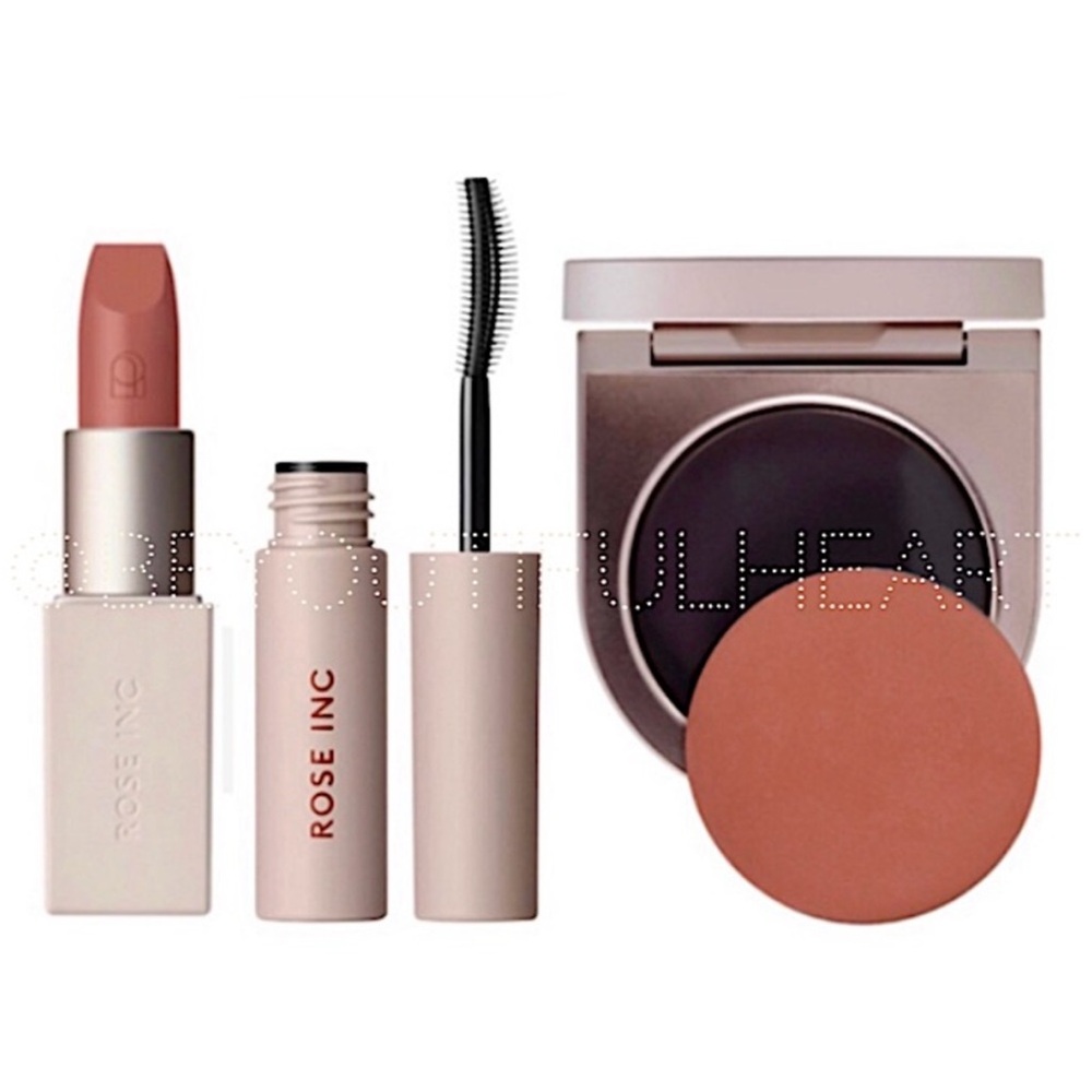 ROSE INC Satin Lip Color Lipstick, Mini Mascara, & Cream Blush and Lip Color
